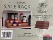 3-TIER EXPANDABLE BAMBOO SPICE RACK STEP SHELF CABINET ORGANIZER NB