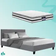 Double Package | Coogee Bed Grey & Normay Series Pillow Top Mattress (Medium Firm)