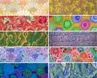 Kaffe Fassett Designer Cotton Mix & Match 10 of 5" x 5" Charms - All Colours