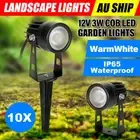 10X 12V LED Spotlight Landscape Lights Outdoor Waterproof 3W Garden Floodlight