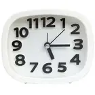 Alarm Clock Compact Non-ticking Portable Bedside Desktop Analog Clock Oval