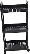 Parliky Rolling Storage Cart Trolley for Kitchen Bathroom Living Utility Organizer with PP Material for Spice Bottles Household Items