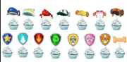 16Pcs Paw Patrol Cake Topper Kids Birthday Party Banner Fast Delivery
