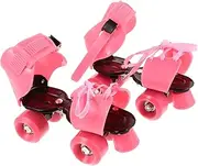 Beginner Skates for Kids 4 Wheel Roller Skates Adjustable Size Shin Pads for Boys and Girls