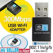 300Mbps Wireless Usb Adapter Wifi Internet Dongle 802.11N For Windows 7 8 10 OZ