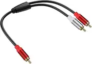 SYSTEM-S Y RCA Cable 25 cm 1 Pin Male to 2 x Male Audio in Black