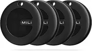 MiLi Android Air Tag Bluetooth Tracker, Google Authorized Key Finder Luggage Tracker, Item Locator Compatible with Google's Find Hub, Smart Tracker for Keys, Suitcase, Wallet, Backpack (BLK 4Pack)
