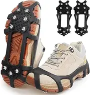 [FUSIGO] Ice Snow Cleats for Shoes Boots, Walk Traction Cleats Crampons Anti-Slip 9 Studs Ice Snow Grippers Rubber Overshoe for Walking on Ice and Snow