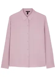 Eileen Fisher Silk Crepe de Chine Shirt - Lilac - S (UK 10-12 / M) S (UK 10-12 / M)