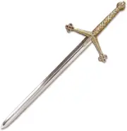 Denix Letter Opener Claymore 10" Metal Alloy Brass Finish Unsharpened 3047