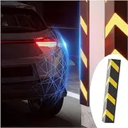 Rubber Corner Protectors, Garage Column Protector Rubber Corner Guards Parking Stopper, Wall Edge and Bumpers Guards, Garage Parking Lot Siding to Protect Parking, and Warehouses,Black+Yello