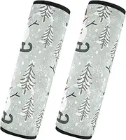 Car Seat Belt Pads 2 Piecing Soft Unique Car Safety Seat Belt Strap Shoulder Pad Child Safety Seat Shoulder Strap Cover Car Accessories for Adults and Kids M Christmas Pattern Cute Snowmen