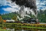 12x18 Photo Oregon Coast Scenic Railway Mikado Steam Locomotive Engine Freight