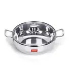 Sumeet stainless steel kadhai (Wok) with glass lid 3 LTR - Induction and Gas