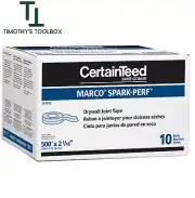 CertainTeed 2 1/16" x 500' Marco Spark-Perf Drywall Paper Tape, Box of 10 Rolls
