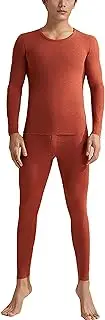 [abandi] Thermal Underwear for Couples Fleece Lined Long Johns Base Layer Top and Leggings Bottom Winter Set for Cold Weather