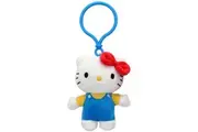 Hello Kitty Mini Bag Tag Plush Blue Overalls