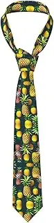 [LWJUWOKL] Tropical Fruits Pineapple Men'S Silk Tie Men'S Suit Tie Fashion Tie Printed Tie Wedding Party, Black, One Size