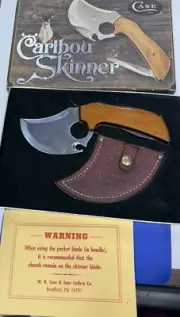 CASE XX 1981 CARIBOU SKINNER 9 DOT FIXED BLADE W/ MUSKRATE KNIFE NEW IN BOX V738