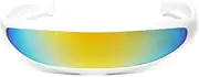 [HYYZZC] Futuristic Narrow Cyclops Visor Sunglasses Laser Eyeglasses UV400 Personality Mirrored Lens Costume Eyewear Glasses Men Glasses