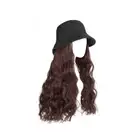 Bucket Hat Long Curly Straight Hair Hat Wigs Summer Sunshade Cap Wig Outdoor