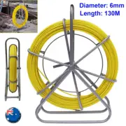 130M Fiberglass Fish Tape Puller for Wire Cable Sewer Duct Rodder Flexi Lead 6mm