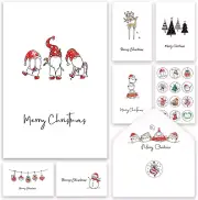 Christmas Cards - Pack of 24, 6 Assorted Designs Merry Christmas Cards with Enve