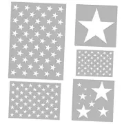 5 Pieces Star Stencil Set for Painting Reusable American Flag Stencil 5 Point