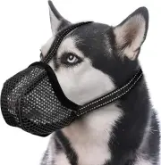 Dog Muzzle Adjustable Muzzle Soft Mesh Muzzle Lickable Chewable Allows Drinking