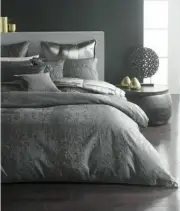 NEW Donna Karan Moonscape Collection KING DUVET COVER Charcoal Black