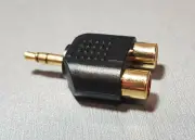 1PCS 2 RCA Female to 3.5mm Stereo Plug Adapter