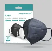 10 Pcs Black KN95 Face Mask 5 Layers Cover Protection Respirator Masks KN95