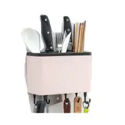 2Pcs Wall Mount Multifunction Kitchen Storage Rack Organizer Shelves Chopstick Holder Four-position Hook Built-in Drain Cutlery Shelf