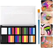 Face Paint Palette,Make Facial Painting Set With 10 Grids | Sweat-Proof Face Paint Set for Theme Parties Cosplay Stage Performances Masquerade