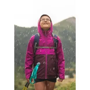 迪卡儂quechua兒童山地夾克mh500防水紫色 8529996