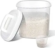 TBMax Rice Container 5L BPA Free Plastic Food Storage Container with Lid + Measuring Cup, Large Cereal Storage Bin for Kitchen(5Kg)