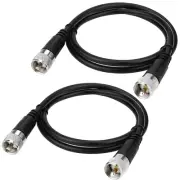 Ullnosoo RG8x Coaxial Cable, 2 Pack 3ft CB Radio Jumper Cable PL259 UHF Patch...
