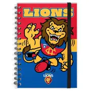 Brisbane Lions AFL Mascot Design Hard Cover Spiral Bound A4 Notebook