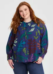 [Virtuelle] Taking Shape Natural Luminous Nightfall Top Size 22 in Print, Viscose - Plus Size Women's Clothing Print