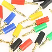 ZenithAur Banana Plugs, 20 Pcs Set 2mm Mixed Colors, Brass Plastic, for Audio Speaker Connection and Electrical Testing, Panel Mount Socket Jack