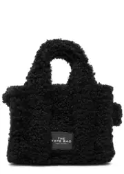 Marc Jacobs The Teddy Mini Faux Shearling Tote - Black ONE SIZE