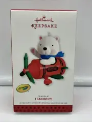 I Can Do It! Crayola 2013 Hallmark Keepsake Ornament Airplane Teddy Bear - NEW