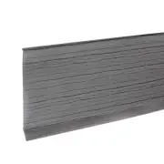15ft x 4" Baseboard Trim Peel and Stick Flexible Molding Deep Gray Wood Grain