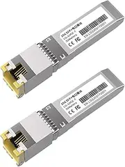Binxind 2X 10G SFP+ Module 10GbE Copper SFP Modules Optical Port Turn to RJ45 Ethernet Port Gigabit 1000M Transceiver Module