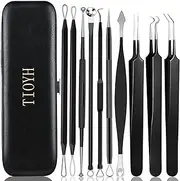 Professional Pimple Popper Tool Kit, 10 Pieces Blackhead Remover Tweezers, Extractor Acne Removal Kit for Easy Removal for Pimples, Comedone Extractor Tools for Removing Zit