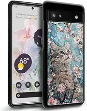[WANKBLC] for Google Pixel 6A Case, Shockproof Protective for Man Women Non-Slip for Google Pixel 6A Oil Painting Flower Cat Crazy Pattern