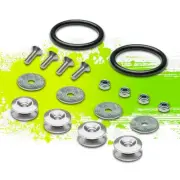 J2 ANODIZED ALUMINUM TRUNK/BUMPER QUICK RELEASE FASTENER WASHER+BOLTS KIT SILVER