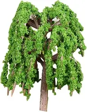 Ciieeo Artificial Miniature Weeping Willow Tree Simulation Plastic Tree for Garden Landscaping Decor Small House Model Decoration for Home and Office Micro Landscapes
