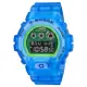 【CASIO 卡西歐】 G-SHOCK 半透明果凍感電子錶-藍_DW-6900LS-2_50mm