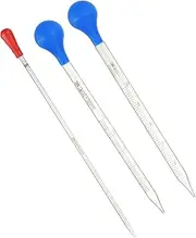 uxcell Graduated Dropper Pipettes Kit, 3 Pack 0.1ml/5ml/10ml Borosilicate Glass Pipette with Rubber Squeeze Bulb for Transfer Liquid for Lab, Chemistry
